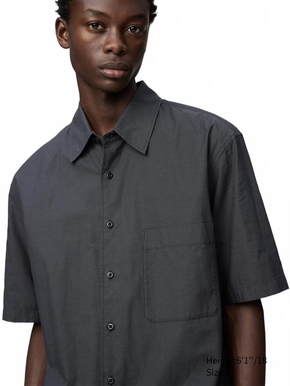 Uniqlo U Boxy Shirt | Short Sleeve NWT Black Mens XL